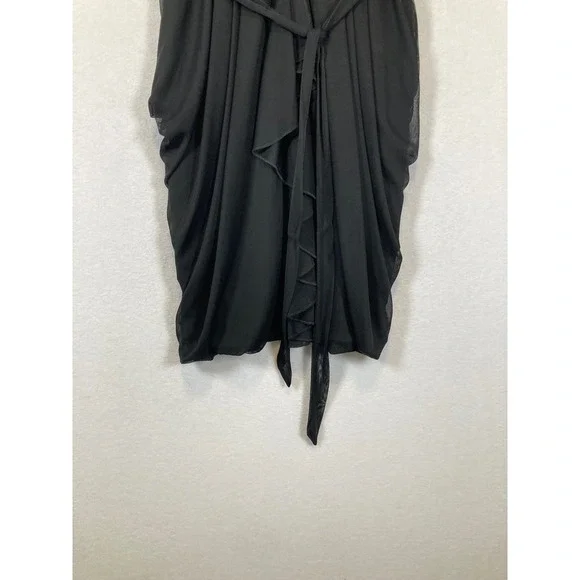 Cocktail Sweet Storm Women M Black Beaded Empire Waist Chiffon Dress 26579 - Picture 5 of 9